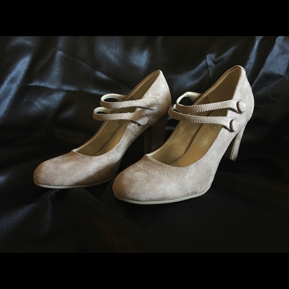 Beige Suede Mary Janes (NWOT)